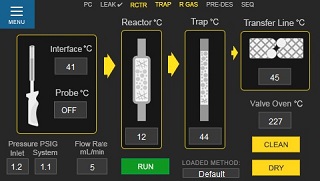 CDS 6200 pyrolyser control screen